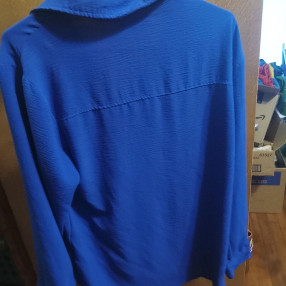 Blue Button Up - Picture 3 of 4